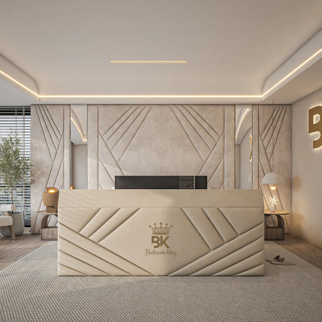 TV storage bed with high wall panel made by Bedroomking