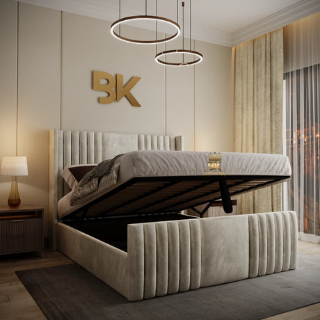 Lancaster Wingback Upholstered Bed - Superking Size