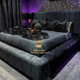 Eden Ambassador Bed - Black plush velvet