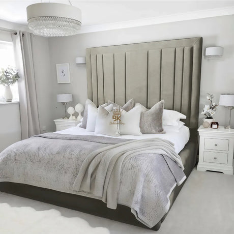 Evie Bed Frame 75" (6ft2) Tall Headboard - Armour Coniston