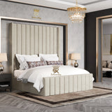 Hadley Panel Wingback Upholstered Bed Frame - Black Chenille