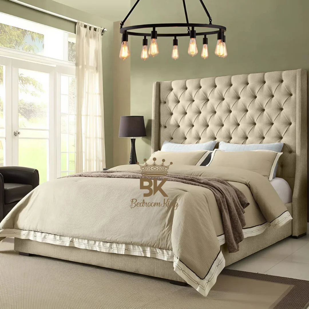 Grand Curved Wingback Bed frame Available With Storage