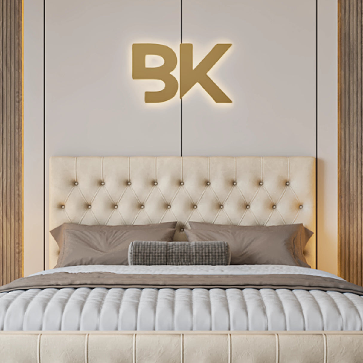 54" High Headboard with buttons