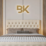 54" High Headboard with buttons