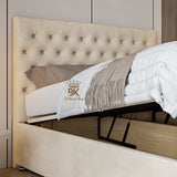 Storage ottoman divan bed frame in king size