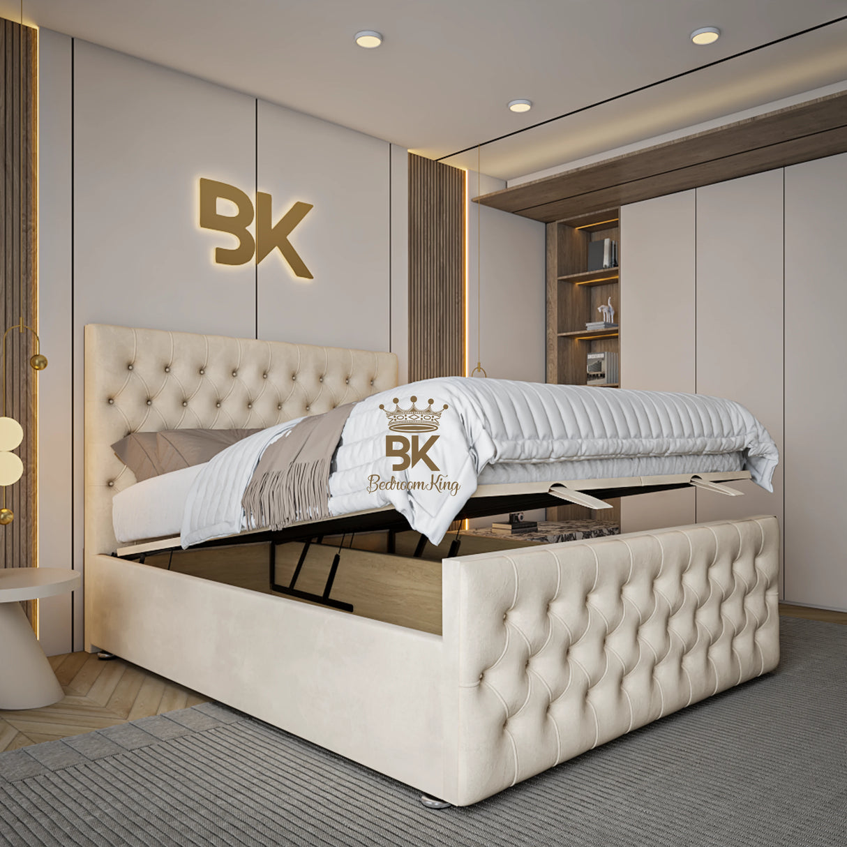 Ottoman divan bed frame with smooth lift-up action