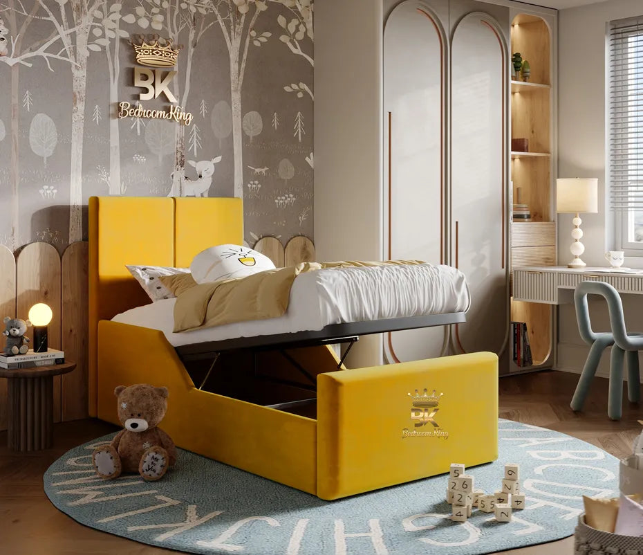 Pikachu Childrens Safety Ottoman Bedframe + Free 8" Mattress - Bedroomking