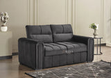 Manhattan 3 Seater Sofa Bed + 2 Seater Storage Sofa 3+2 Black - Bedroomking
