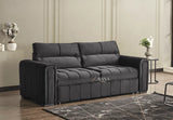Manhattan 3 Seater Sofa Bed + 2 Seater Storage Sofa 3+2 Black - Bedroomking