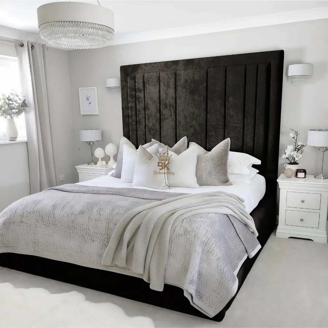 Evie Bed Frame 75" (6ft2) Tall Headboard - Mink Coniston