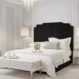 Lacey Art Deco Bedframe Pictured With Tall Headboard