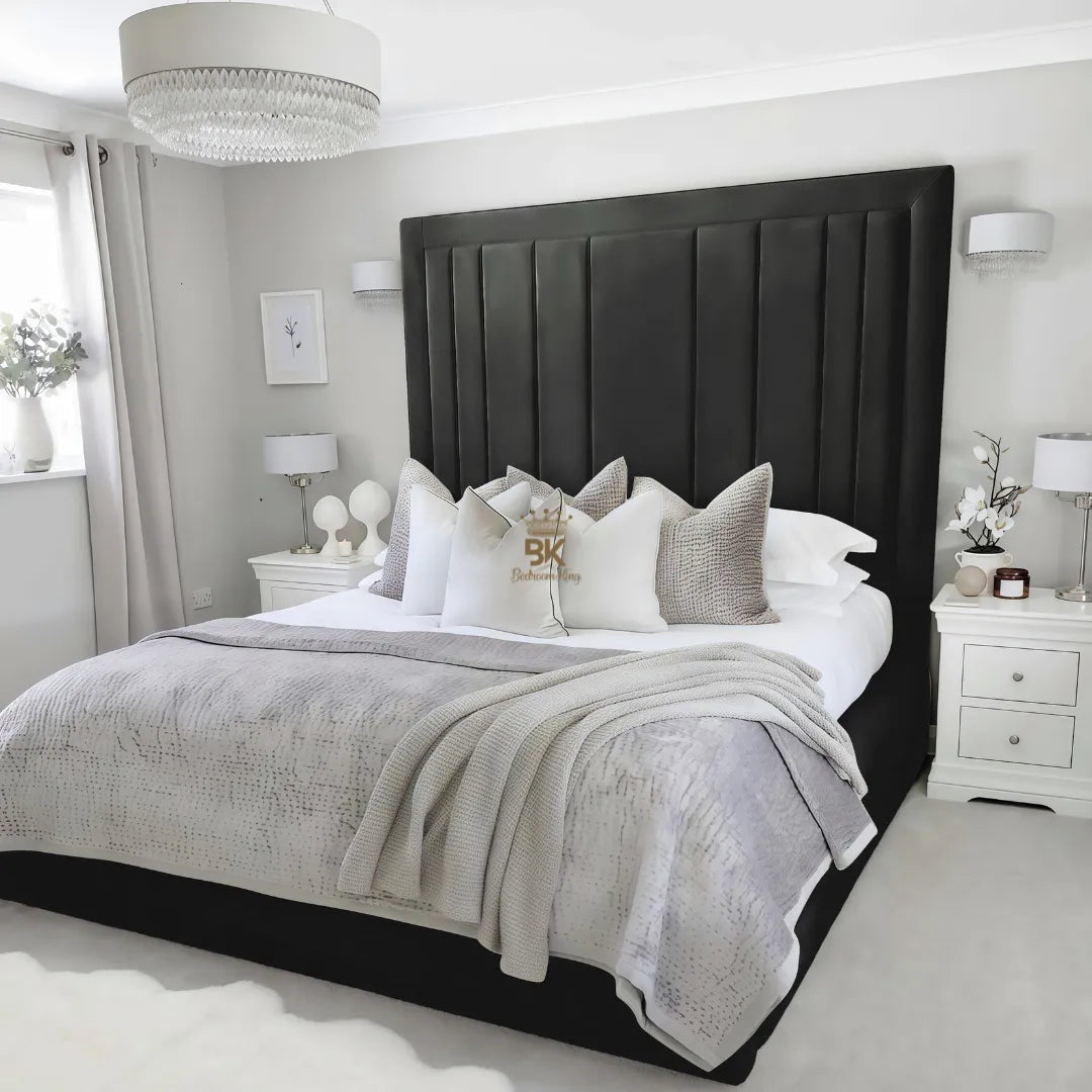 Evie Bed Frame 75" (6ft2) Tall Headboard - Mink Coniston