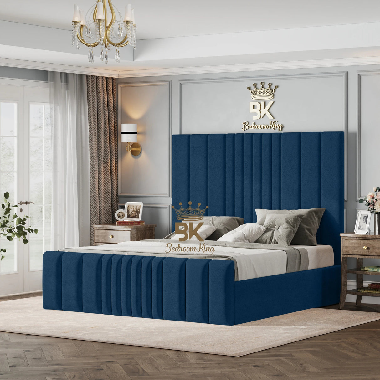 Bethany Luxury Fabric Bed Frame - Cream Naples