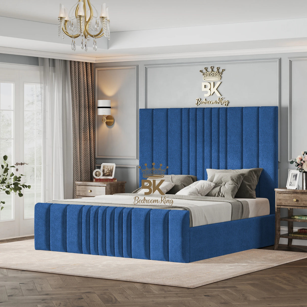 Bethany Luxury Fabric Bed Frame - Cream Naples