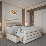 Brixton Divan Drawer Storage Cream Bed With Footboard