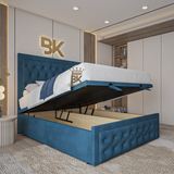 Ottoman divan bed frame with easy lift gas mechanism made by Bedroomking