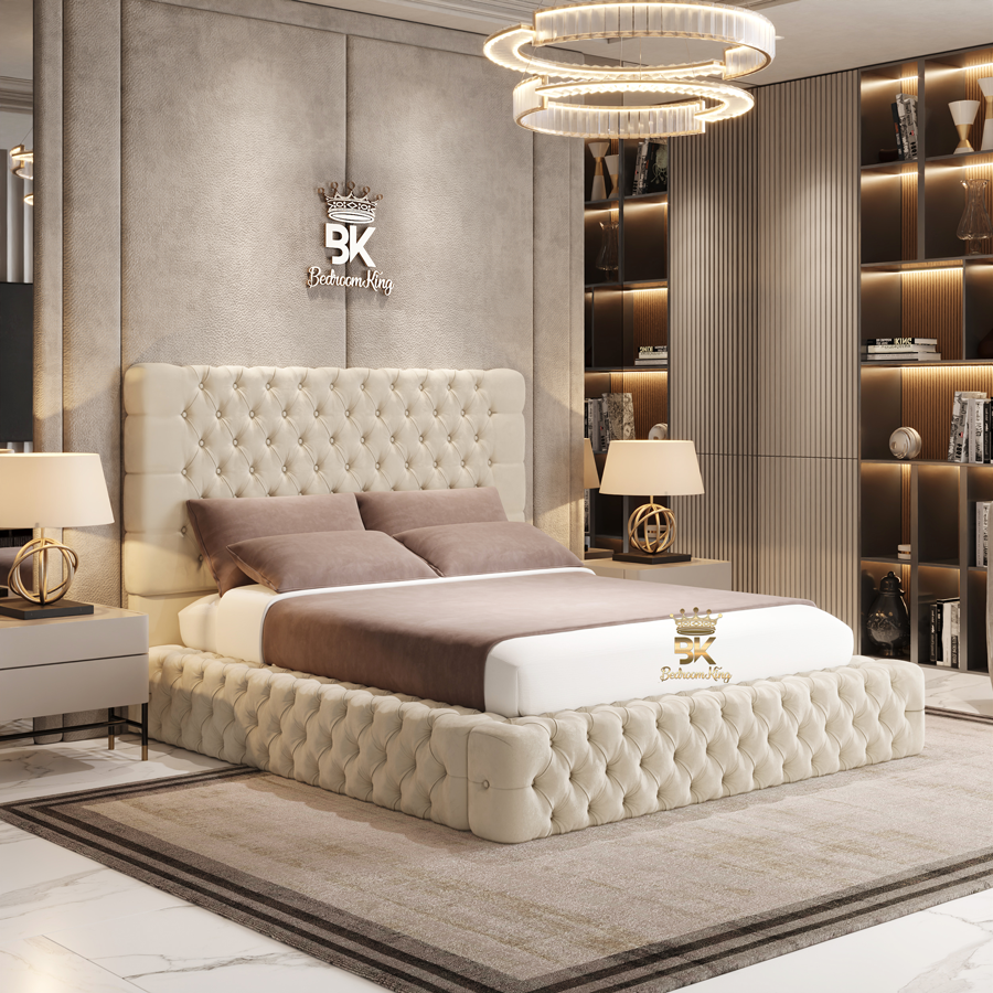 Montana Padded Chesterfield Upholstered Storage Bed frame