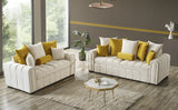 Kensington 3 Seater Sofa Bed + 2 Seater Storage Sofa 3+2 Cream - Bedroomking