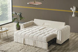 Kensington 3 Seater Sofa Bed + 2 Seater Storage Sofa 3+2 Cream - Bedroomking