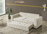Kensington 3 Seater Sofa Bed + 2 Seater Storage Sofa 3+2 Cream - Bedroomking