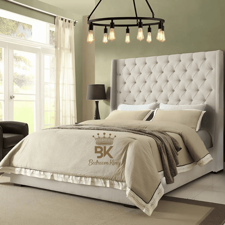 Grand Curved Wingback Bed frame Available With Storage