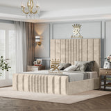 Bethany Luxury Fabric Bed Frame - Cream Naples