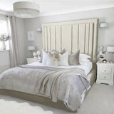 Evie Bed Frame 75" (6ft2) Tall Headboard - Mink Coniston