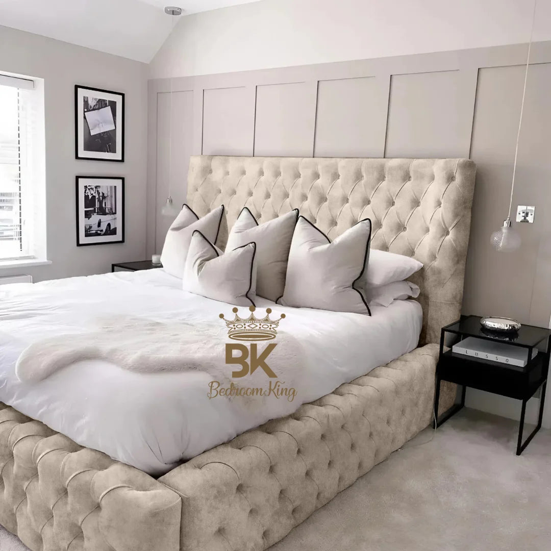 Monarch Bed Frame With Chesterfield Upholstery