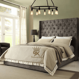 Grand Curved Wingback Bed frame Available With Storage