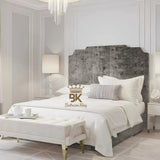 Lacey Art Deco Bedframe Pictured With Tall Headboard