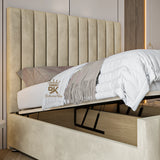Ottoman divan storage bed frame with 54" high headboard