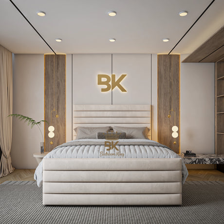 Double ottoman divan storage bed frame with lift-up base