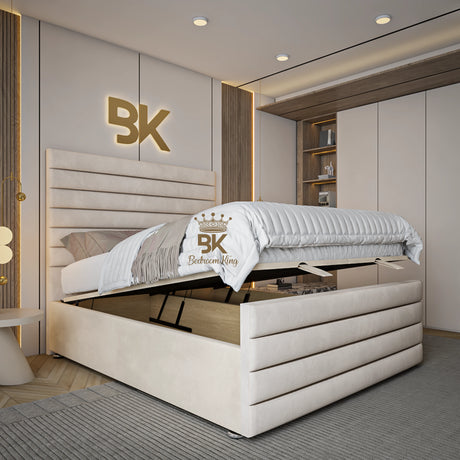 Ottoman divan bed frame with sleek fabric design