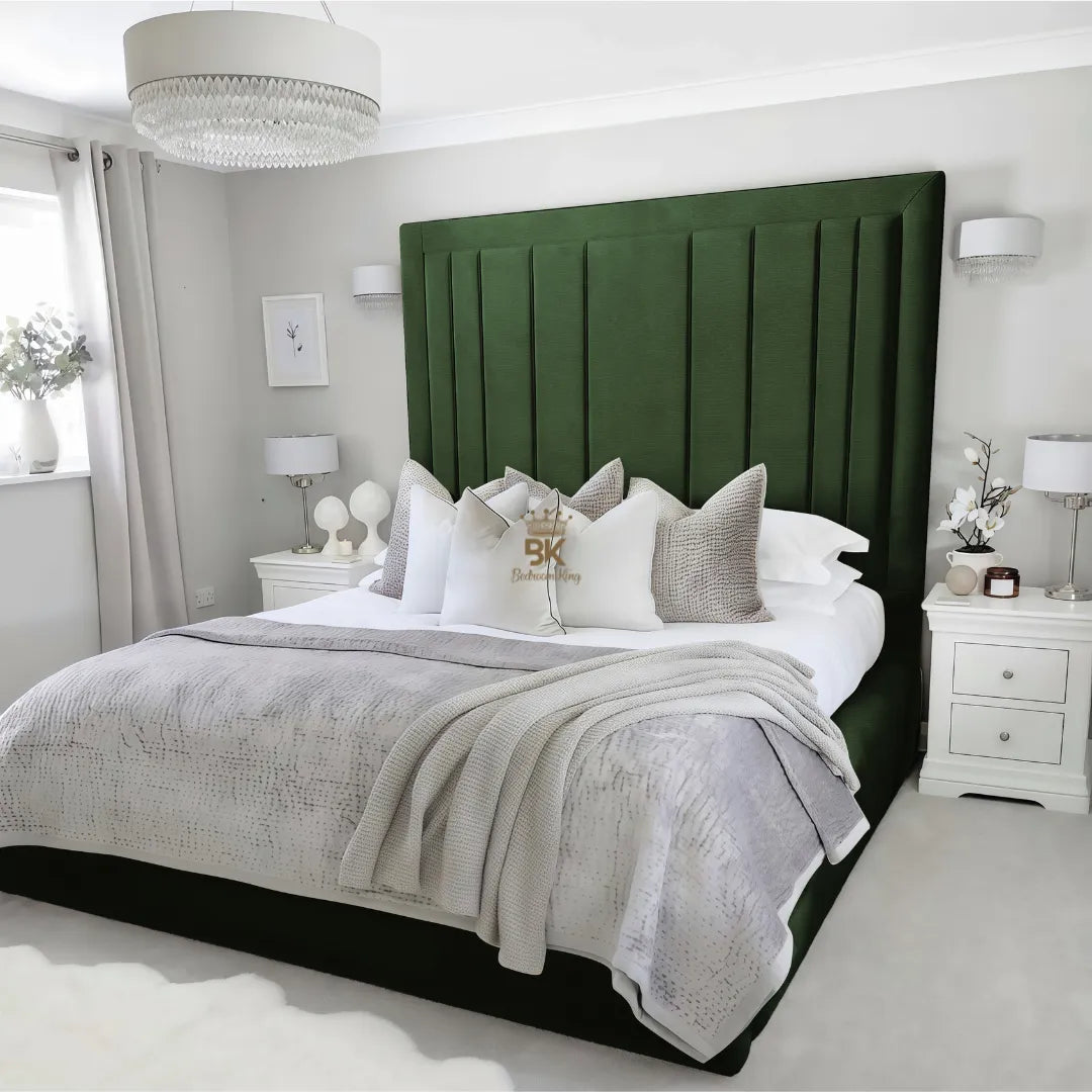 Evie Bed Frame 75" (6ft2) Tall Headboard - Mink Coniston
