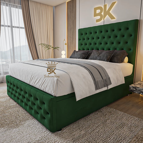 Ottoman divan storage bed frame with premium fabric made by Bedroomking