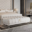 Luxury Chesterfield Footstool With Chrome Legs - Bedroomking