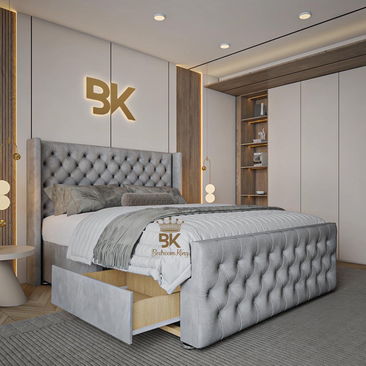 Wingback Divan Storage Bed with Drawers