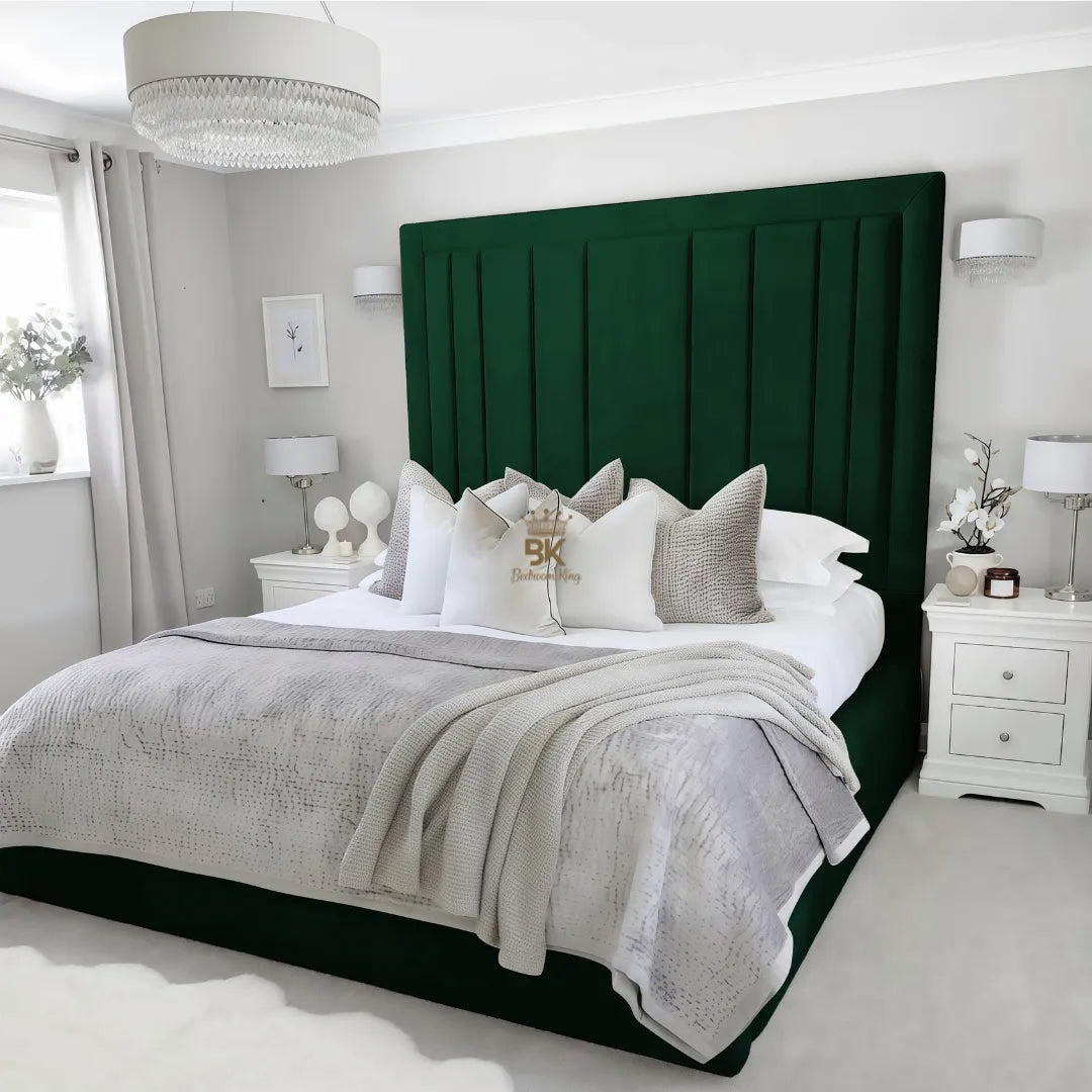 Evie Bed Frame 75" (6ft2) Tall Headboard - Mink Coniston