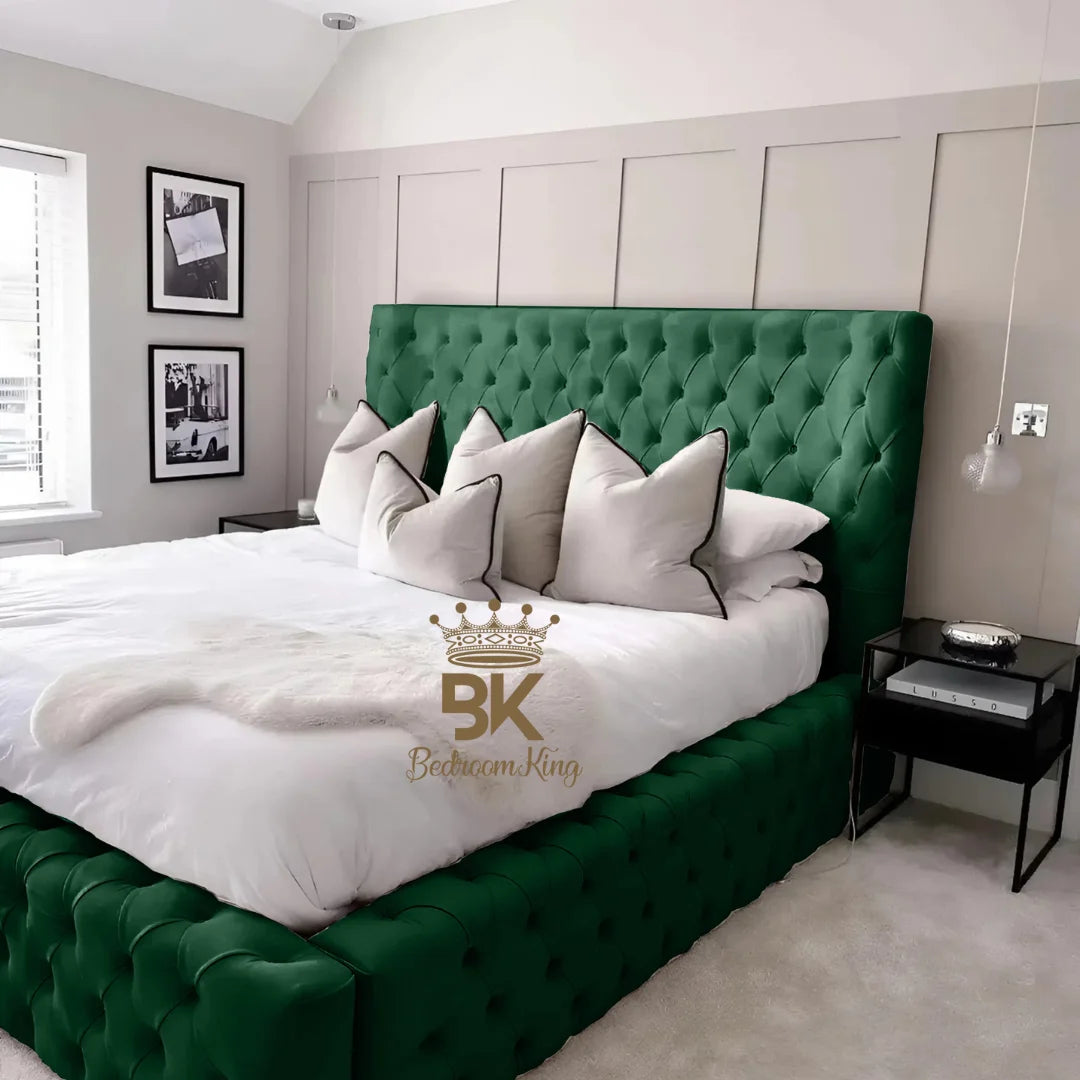 Monarch Bed Frame With Chesterfield Upholstery