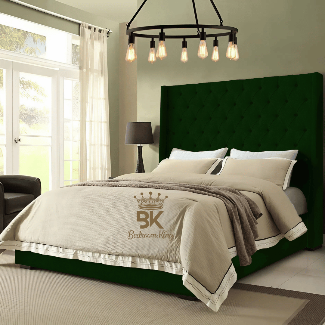 Grand Curved Wingback Bed frame Available With Storage