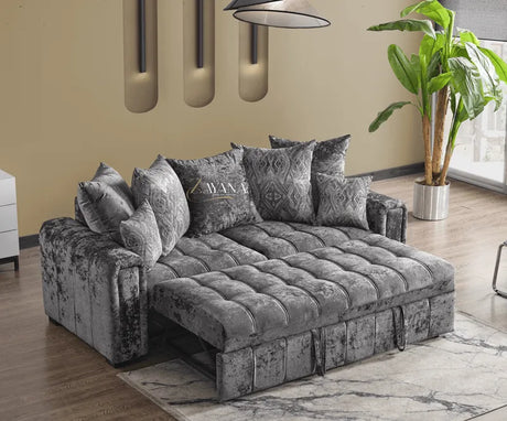 Chelsea 3 Seater Sofa Bed + 2 Seater Storage Sofa 3+2 Grey - Bedroomking
