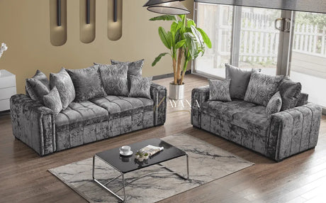 Chelsea 3 Seater Sofa Bed + 2 Seater Storage Sofa 3+2 Grey - Bedroomking