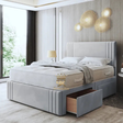 Danica Modern Divan Bed in silver plush velvet