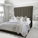 Evie Bed Frame 75" (6ft2) Tall Headboard - Mink Coniston