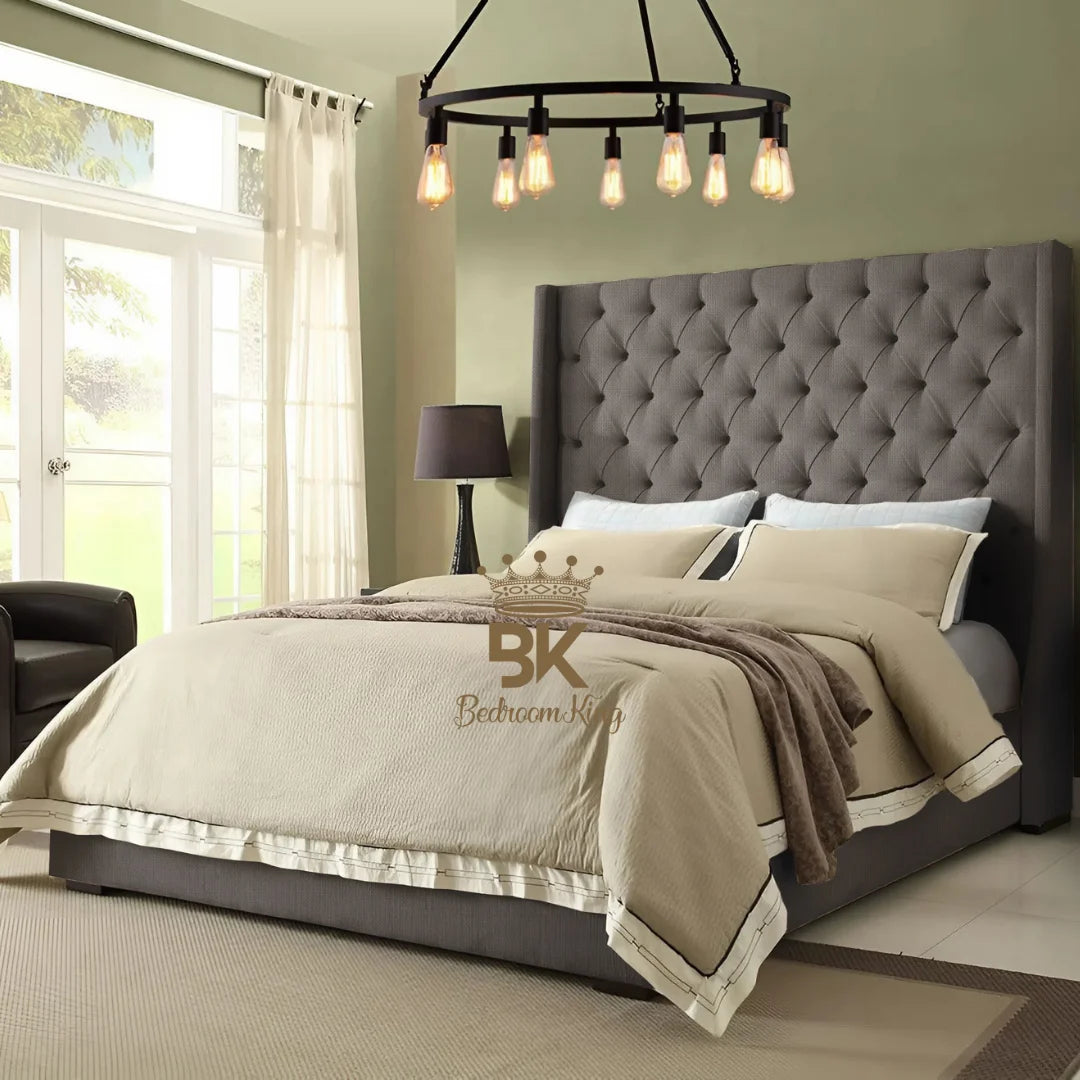 Grand Curved Wingback Bed frame Available With Storage