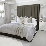 Evie White Velvet Bed Frame Tall 75" (6ft2) Headboard