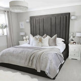 Evie Bed Frame 75" (6ft2) Tall Headboard - Mink Coniston