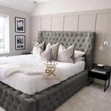 Monarch Bed Frame With Chesterfield Upholstery