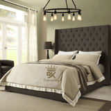 Grand Curved Wingback Bed frame Available With Storage