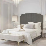Lacey Art Deco Bedframe Pictured With Tall Headboard